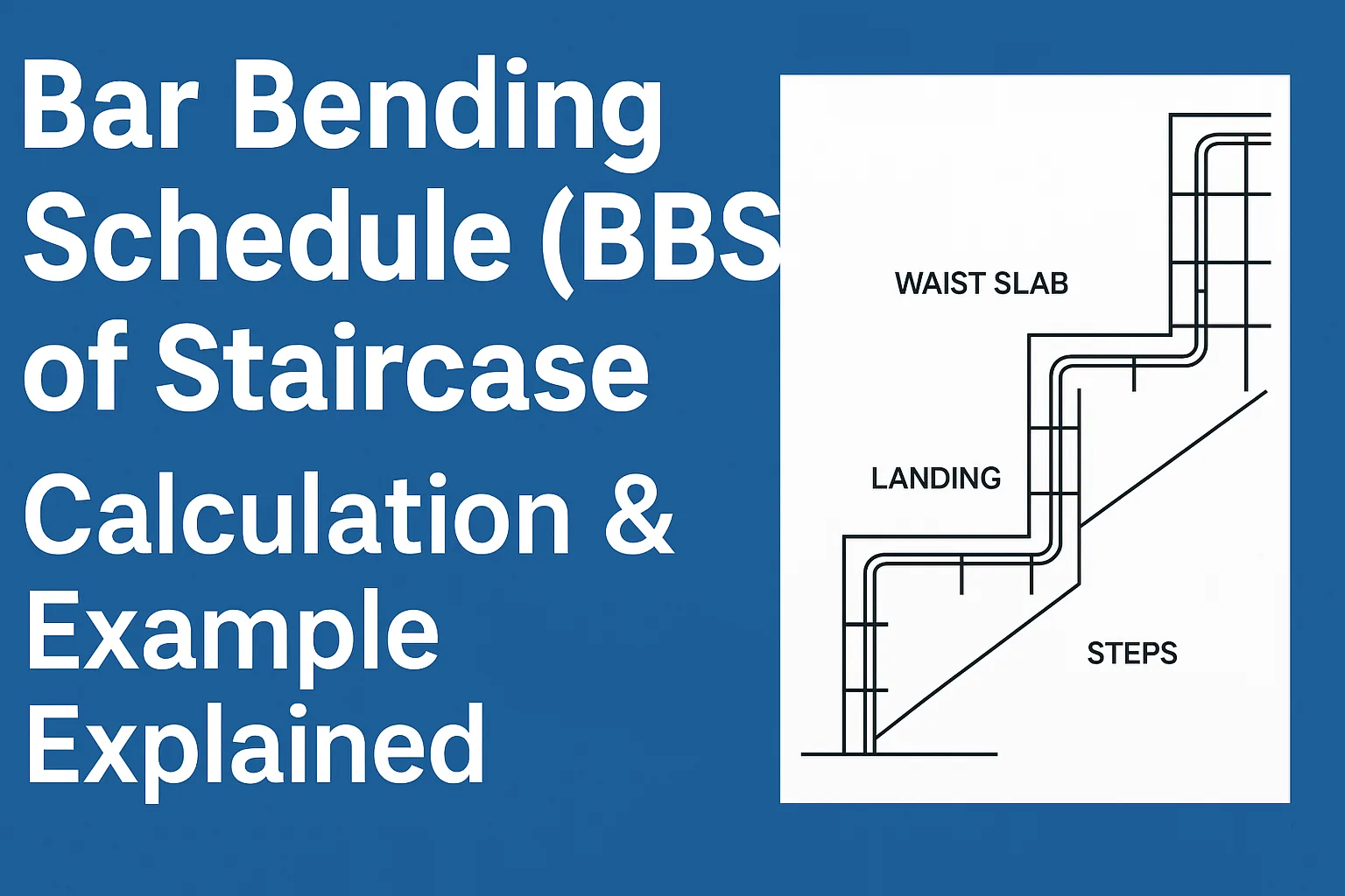 Bar Bending Schedule (BBS) of Staircase | Calculation & Example Explained